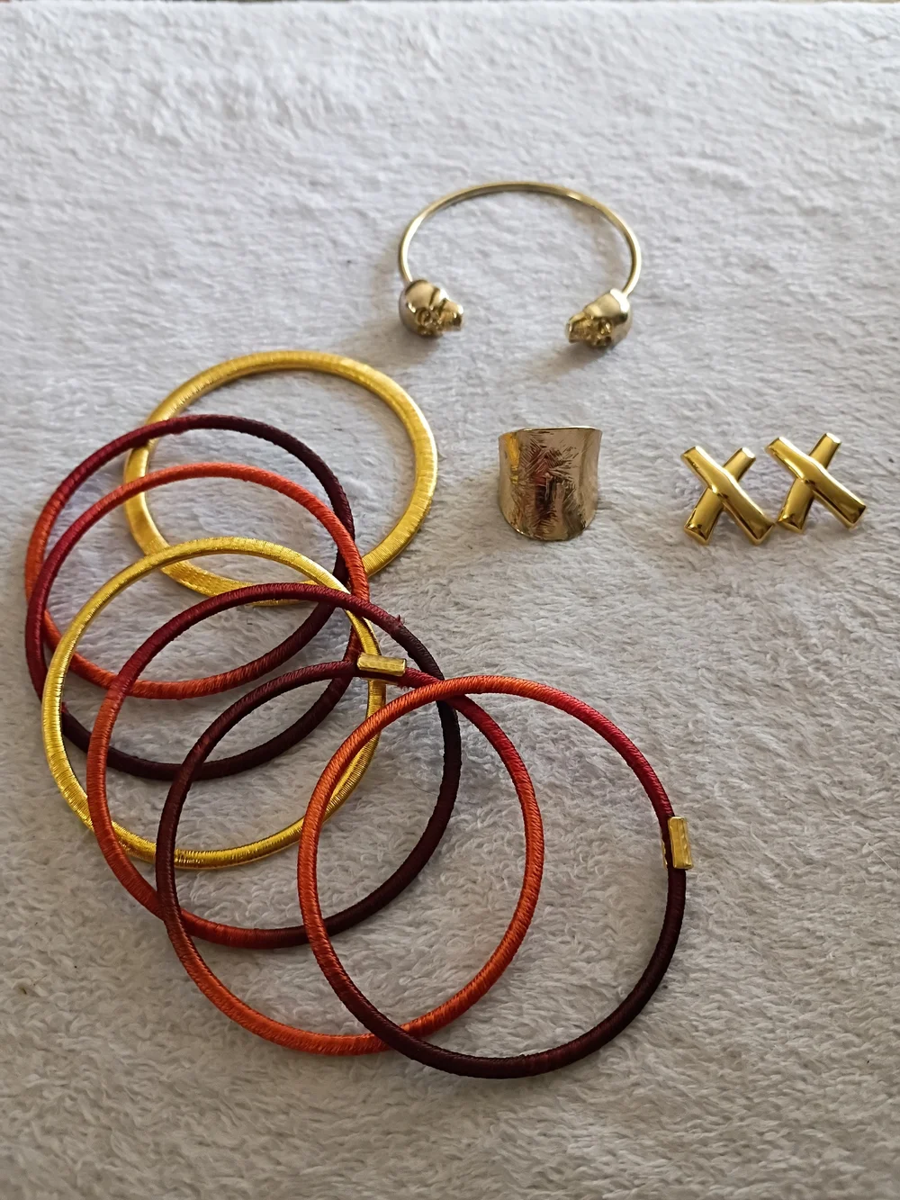 Bangles, Skull Bracelet, Earrings And Ring